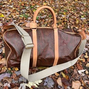 etro leather travel bag with strap & poignet!! free coa!!